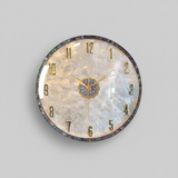 Luxury Seashell-Inspired Wall Clock – 36cm Gold & Abalone Decorative Timepiece
