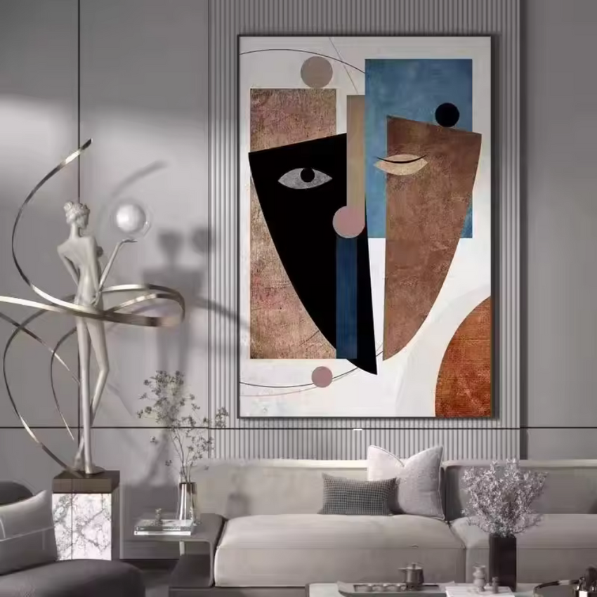 Cubist Reflections: Modern Abstract Art Painting