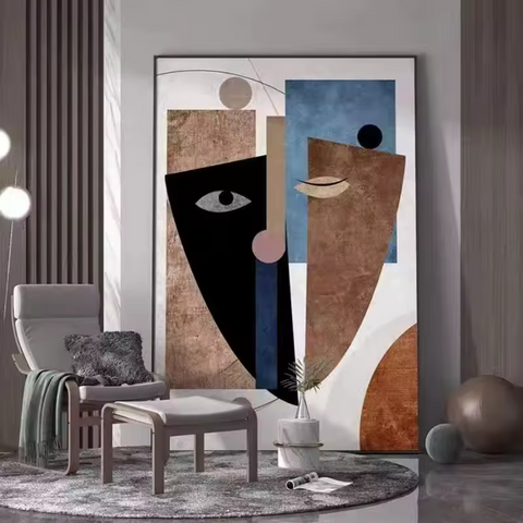 Cubist Reflections: Modern Abstract Art Painting