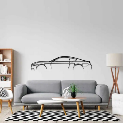 Modern Muscle Car Silhouette Metal Wall Art