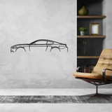Modern Muscle Car Silhouette Metal Wall Art