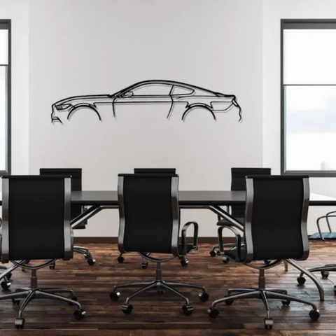 Modern Muscle Car Silhouette Metal Wall Art