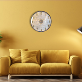 Luxury Seashell-Inspired Wall Clock – 36cm Gold & Abalone Decorative Timepiece
