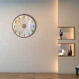 Luxury Seashell-Inspired Wall Clock – 36cm Gold & Abalone Decorative Timepiece