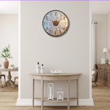 Luxury Seashell-Inspired Wall Clock – 36cm Gold & Abalone Decorative Timepiece