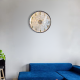 Luxury Seashell-Inspired Wall Clock – 36cm Gold & Abalone Decorative Timepiece