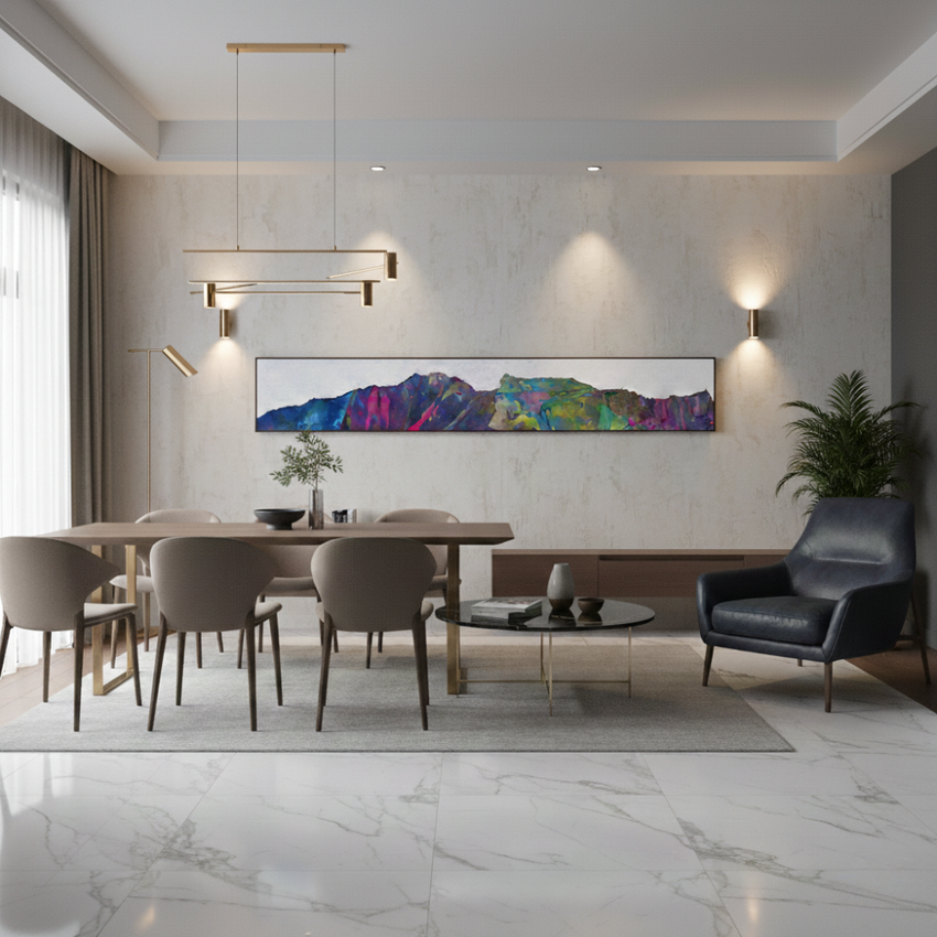 The Kimberley Peaks – Vibrant Wilderness Hand Painted Artwork (25x150cm)