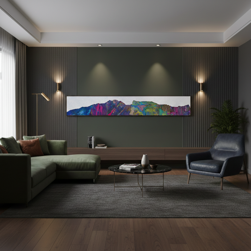 The Kimberley Peaks – Vibrant Wilderness Hand Painted Artwork (25x150cm)