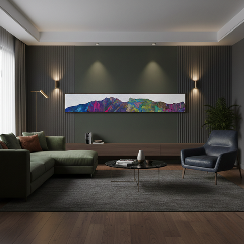 The Kimberley Peaks – Vibrant Wilderness Hand Painted Artwork (25x150cm)