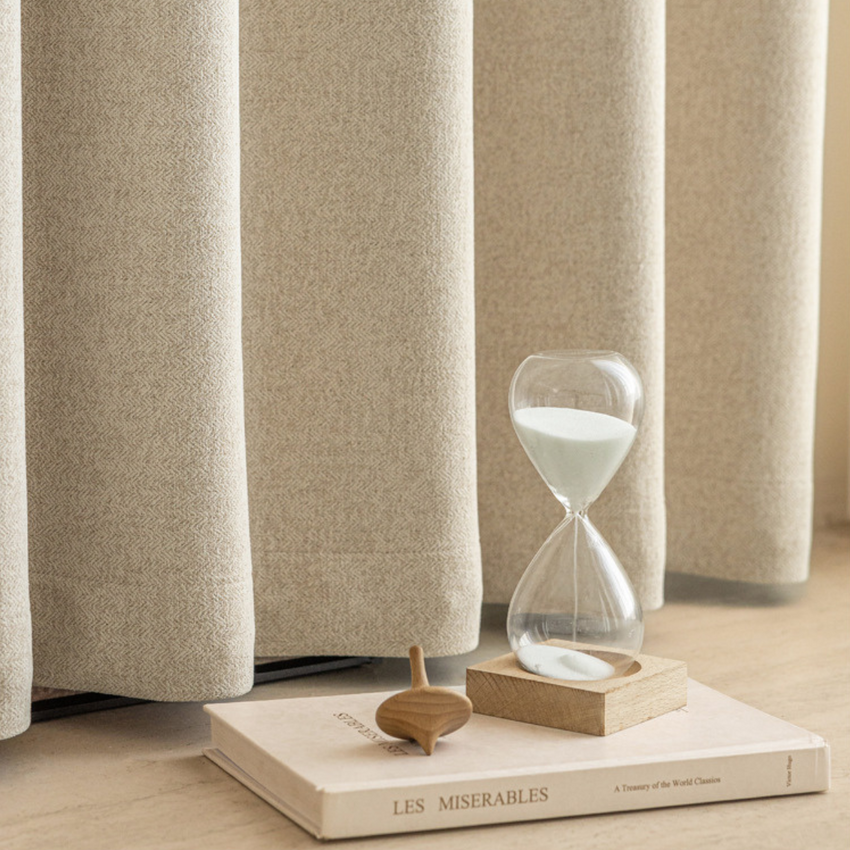 Étoffe Luxe Chenille Curtain Panel – Cream Beige Room-Darkening Drapery