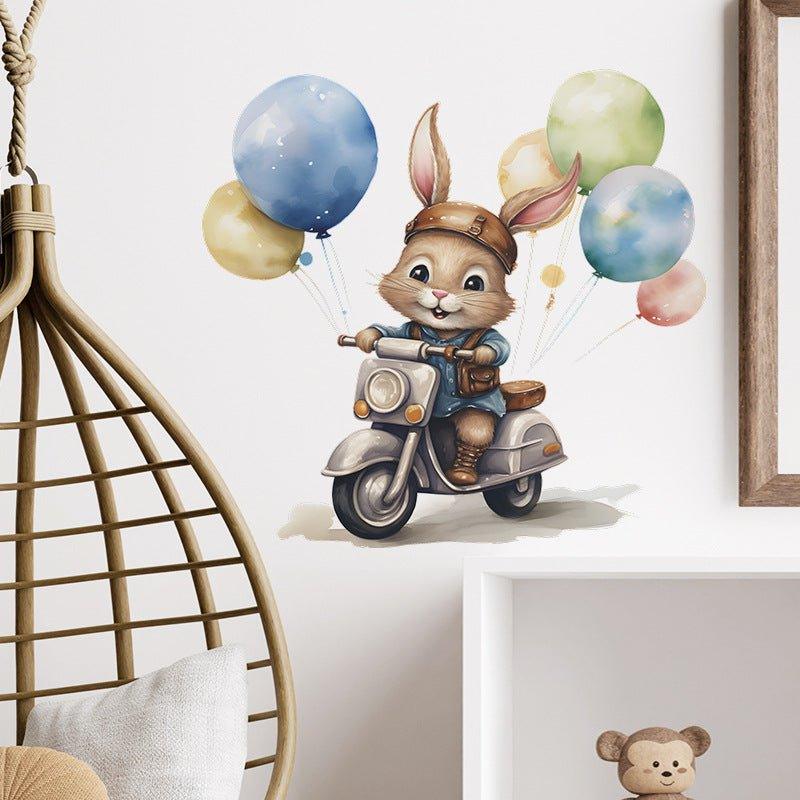 Adventure Bunny Balloon Sticker - Fansee Australia