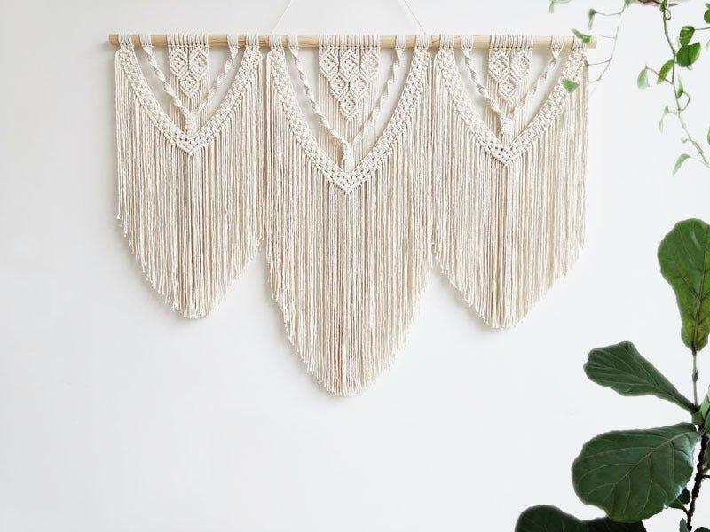 Aesthetically Handmade Wooden Extra Large Macrame Wall Hanging Tapestry - Fansee Australia