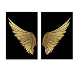 Angel Golden Wings Wall Art Canvas Prints - 2 Pcs Set (60x90cm) - Fansee Australia