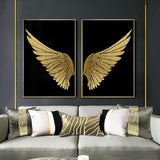 Angel Golden Wings Wall Art Canvas Prints - 2 Pcs Set (60x90cm) - Fansee Australia