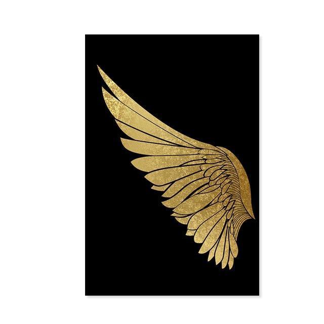 Angel Golden Wings Wall Art Canvas Prints - 2 Pcs Set (60x90cm) - Fansee Australia