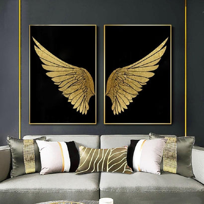 Angel Golden Wings Wall Art Prints (60x90 cm) - Fansee Australia