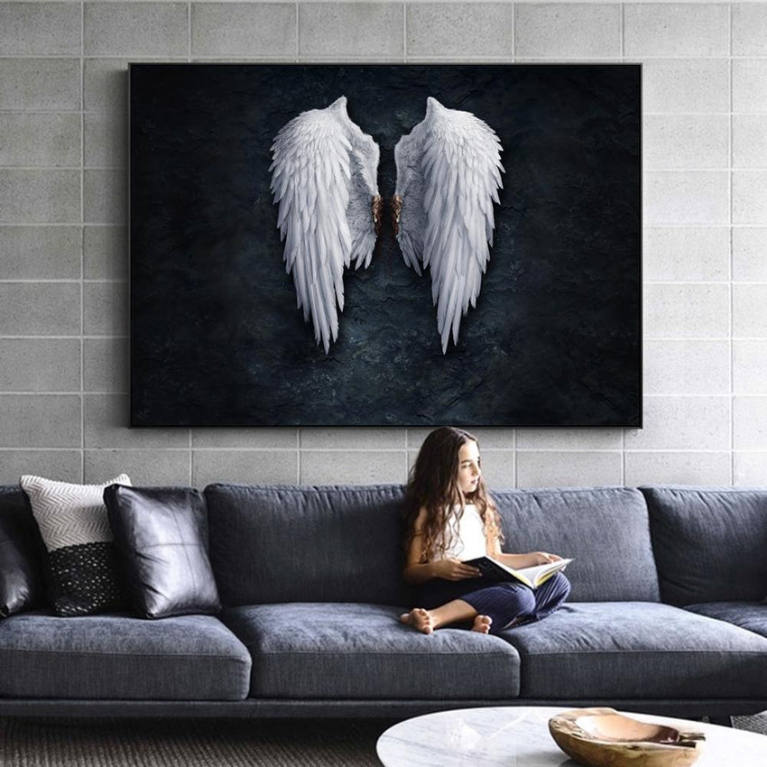 Angel Wings Wall Art Print On Canvas - Fansee Australia