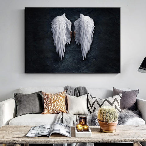 Angel Wings Wall Art Print On Canvas - Fansee Australia