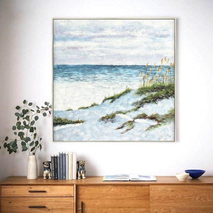 At Beach Painting Framed Wall Art (80x80cm) - Fansee Australia