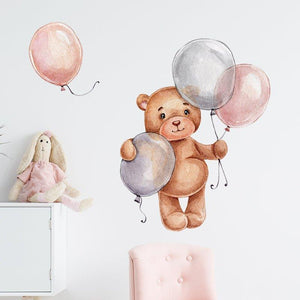 Baby Bear With Balloons Wall Stickers - Fansee Australia