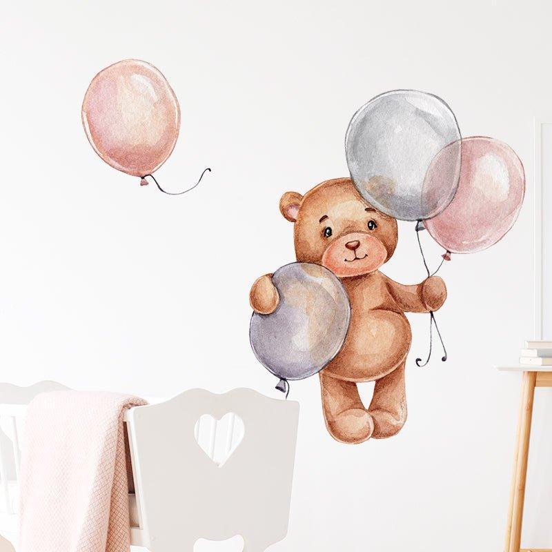 Baby Bear With Balloons Wall Stickers - Fansee Australia