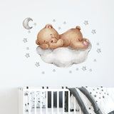 Bear Sleeping On Cloud Wall Stickers - Fansee Australia