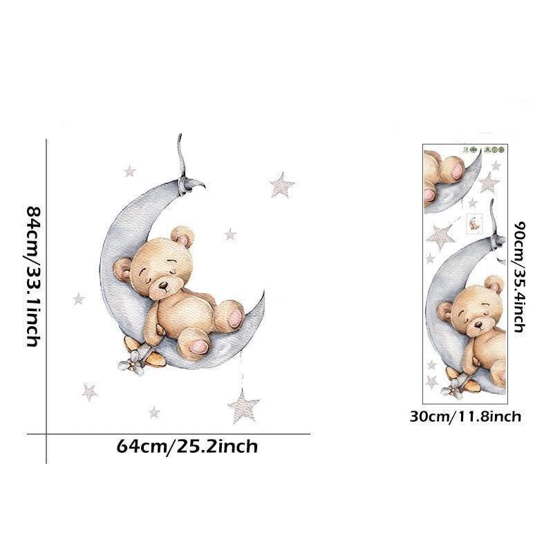 Bear Sleeping On The Moon Wall Stickers - Fansee Australia