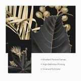 Black and Gold Botanic Wall Art Canvas Print - Fansee Australia