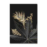 Black and Gold Botanic Wall Art Canvas Print - Fansee Australia