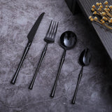 Black Cutlery Set - Black Unicorn (16 Piece Cutlery Set) - Fansee Australia