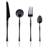 Black Cutlery Set - Black Unicorn (16 Piece Cutlery Set) - Fansee Australia