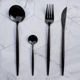 Black Cutlery Set - Serenade (16 Piece Cutlery Set) - Fansee Australia