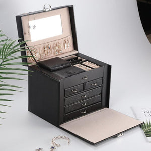 Black Large Jewellery Box With Lock - Fansee Australia