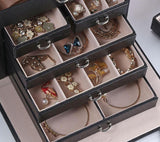 Black Large Jewellery Box With Lock - Fansee Australia