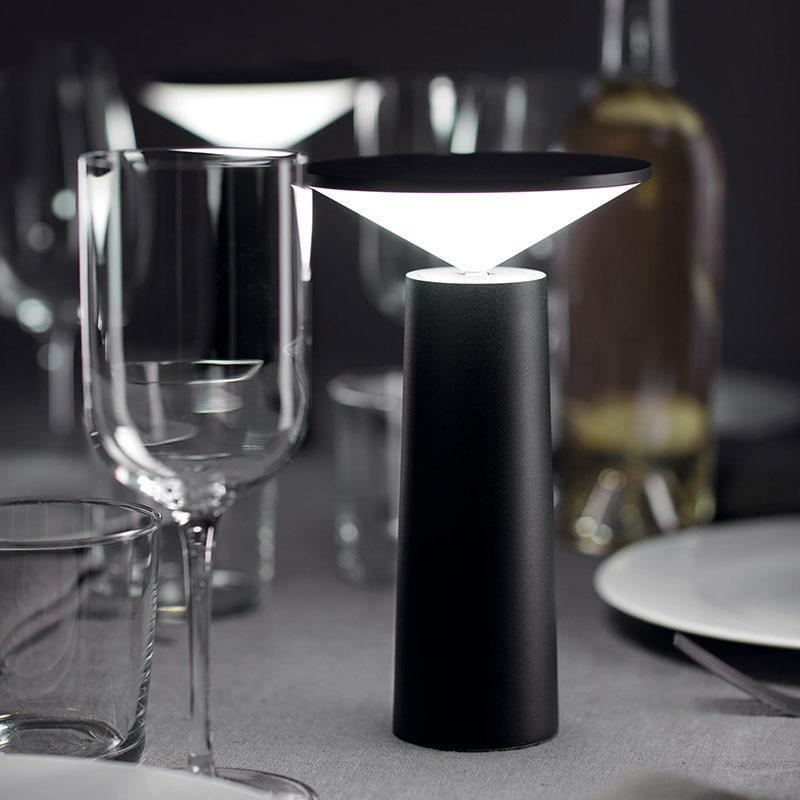 Black Minimalist Table Lamp -LED USB Dimmable - Fansee Australia
