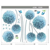 Blue Blossoms Dandelion Wall Decals - Fansee Australia