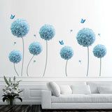 Blue Blossoms Dandelion Wall Decals - Fansee Australia