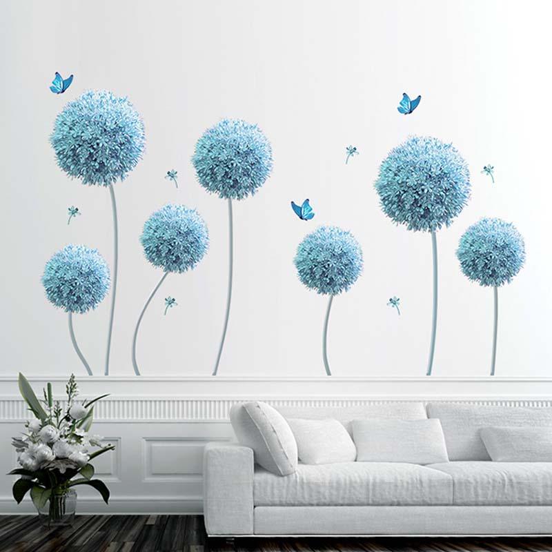 Blue Blossoms Dandelion Wall Decals - Fansee Australia