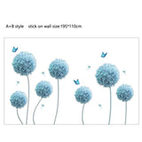 Blue Blossoms Dandelion Wall Decals - Fansee Australia