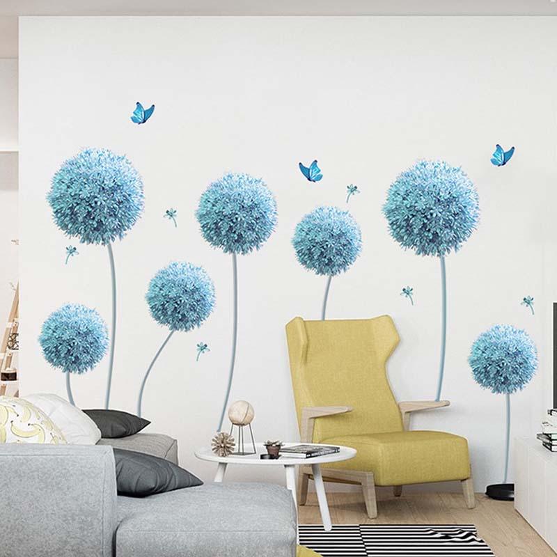 Blue Blossoms Dandelion Wall Decals - Fansee Australia