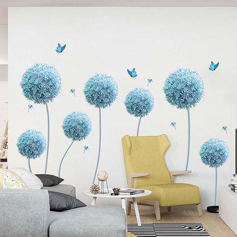 Blue Blossoms Dandelion Wall Decals - Fansee Australia