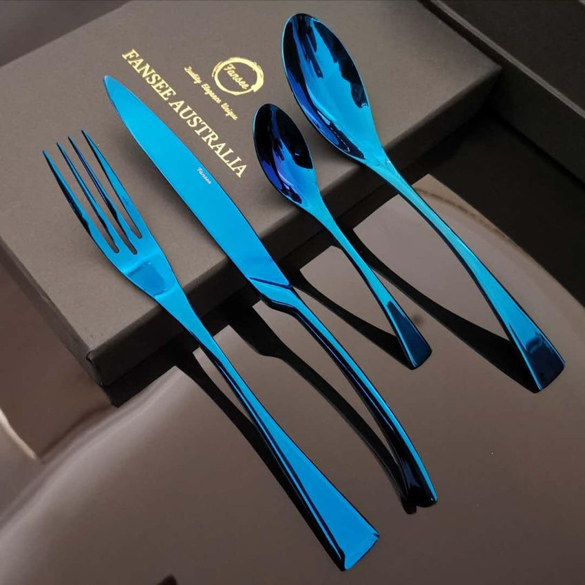 Blue Cutlery Set (16 Piece Set) - Fansee Australia