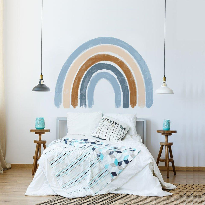 Blue Watercolour Rainbow Wall Stickers - Fansee Australia
