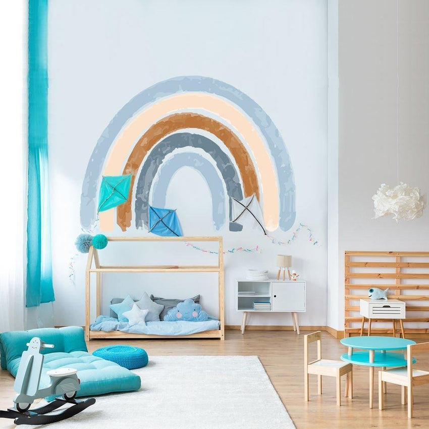 Blue Watercolour Rainbow Wall Stickers - Fansee Australia