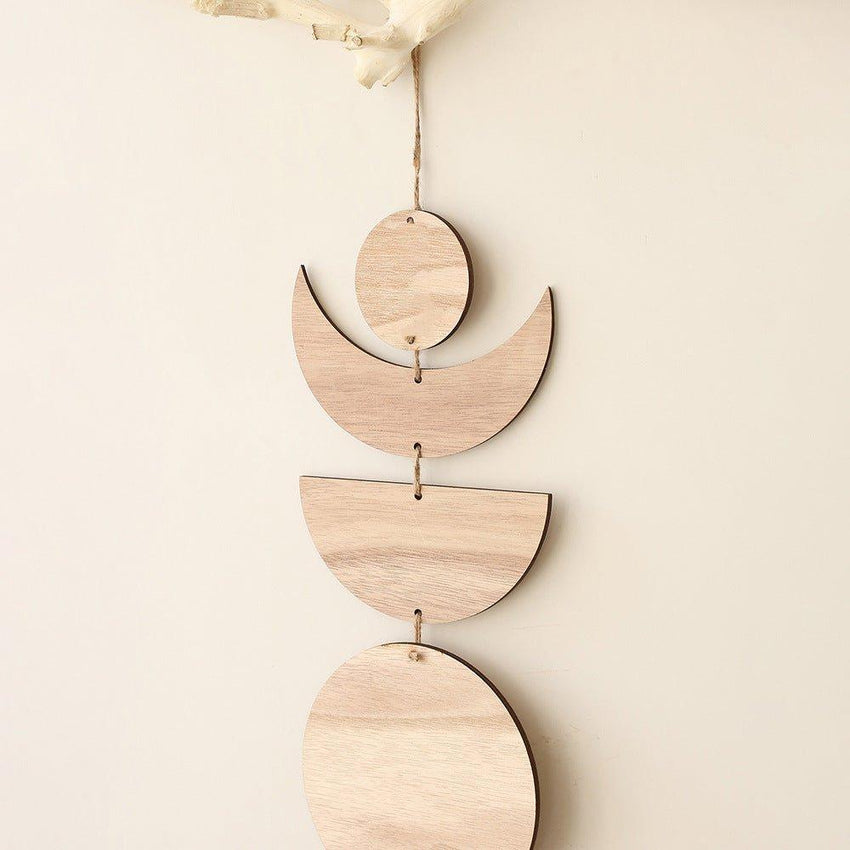 Bohemian Wooden Moon Phase Garland Wall Hanging Wall Art - Fansee Australia