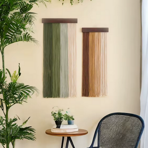Boho Cascade – 2-Piece Gradient Macrame Wall Hanging Set - Fansee Australia