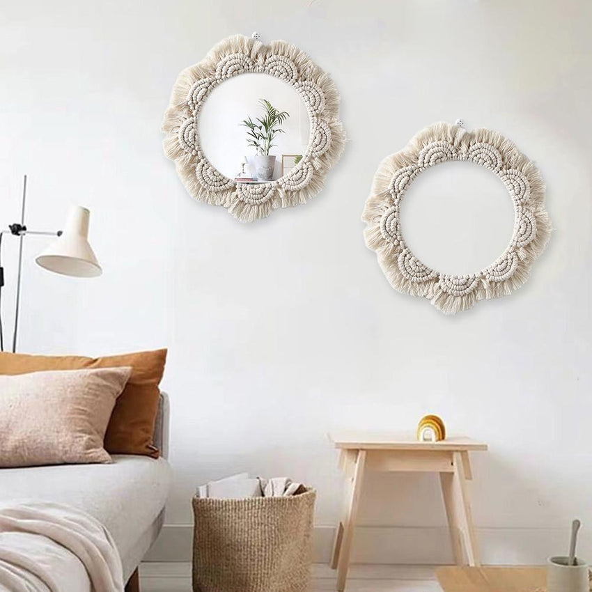 Boho Chic Macrame Round Wall Mirror - Fansee Australia