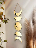 Boho Style Acrylic Gold Colour Moon Phase Garland Wall Art - Fansee Australia