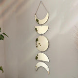 Boho Style Acrylic Gold Colour Moon Phase Garland Wall Art - Fansee Australia