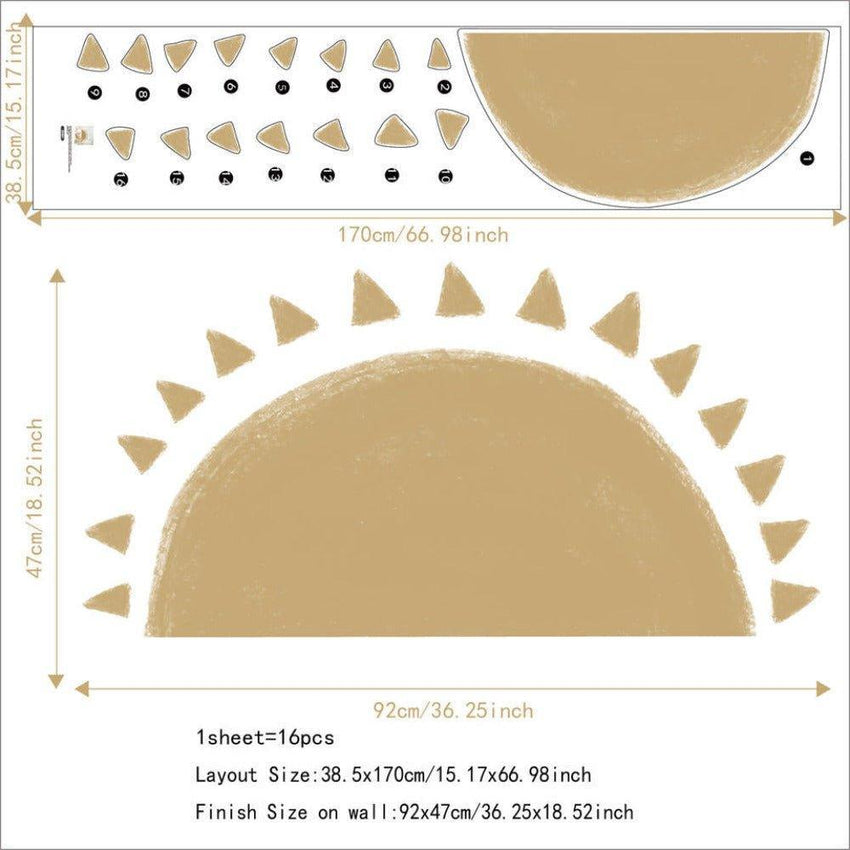 Boho Sunrise Removable Peel And Stick PVC Wall Sticker - Fansee Australia